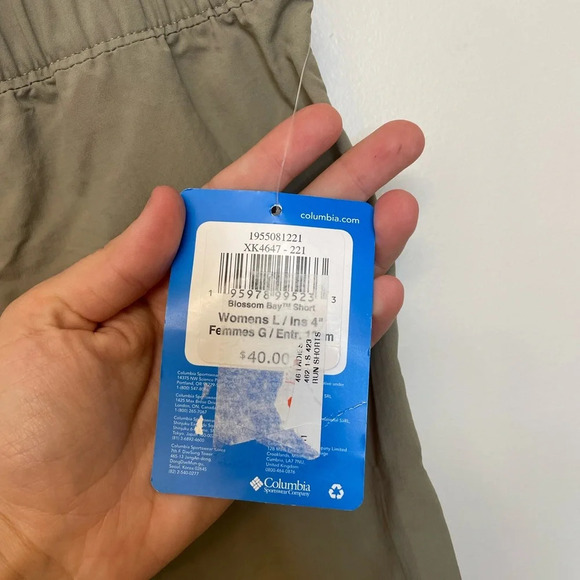 NWT Columbia|| Blossom Bay Shorts Womens L Gray/green Elastic Stretch Nylon - Picture 5 of 10